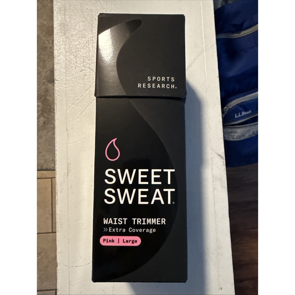 Sweet Sweat Waist Trimmer Band (Women & Men) Trainer Belt Black Pink Large
